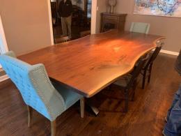 Black Epoxy & Live Edge Walnut Dining Table 4