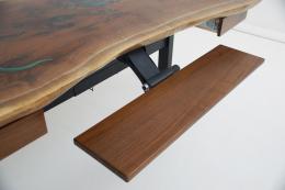 Uplift Live Edge Desk With Green Epoxy & Walnut Wood 8