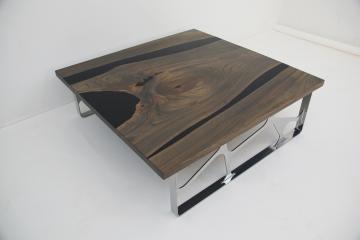 Black Epoxy & Grey Walnut Coffee Table 6