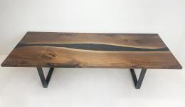 Translucent Black Epoxy & Walnut Dining Table 2