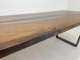 Translucent Black Epoxy & Walnut Dining Table 4