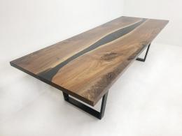 Translucent Black Epoxy & Walnut Dining Table 1