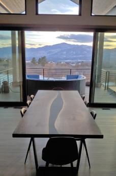 Translucent Black Epoxy & Walnut Dining Table 3