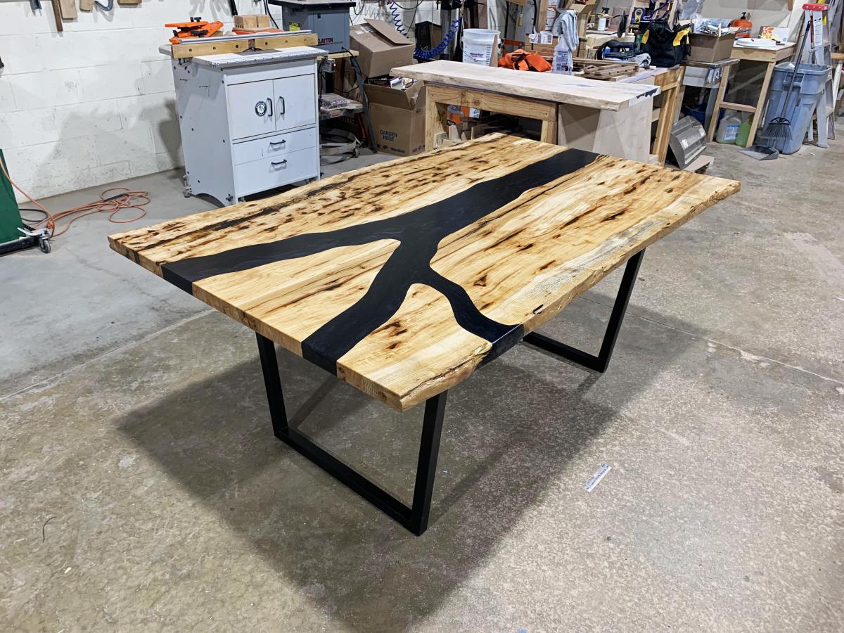 Hickory & Epoxy Resin Table