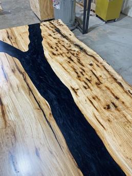 Black Epoxy & Hickory Dining Table 4