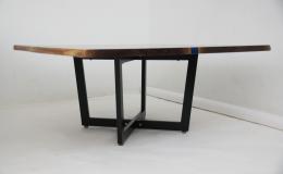 Blue Epoxy & Square Live Edge Coffee Table 6