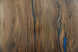 Blue Epoxy & Live Edge Walnut Side Tables 3