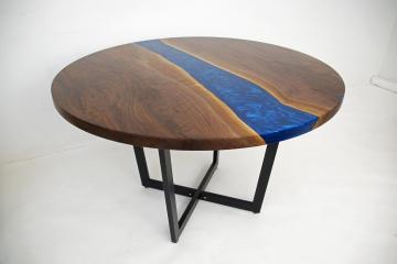 Round Walnut Dining Table