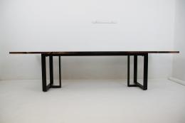 Large Clear Epoxy & Walnut Dining Table 9
