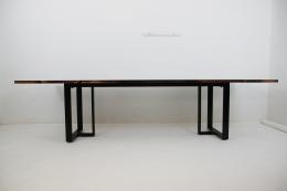Large Clear Epoxy & Walnut Dining Table 9