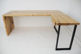 L Shaped Elm Desk With Black Epoxy 6