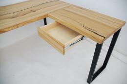 L Shaped Elm Desk With Black Epoxy 5