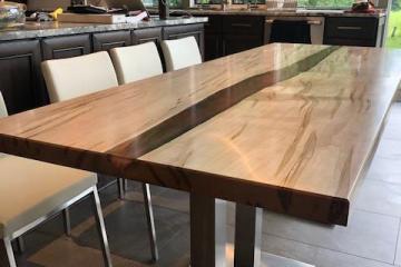 Maple Maroon Epoxy River Kitchen Dining Table $3,800+