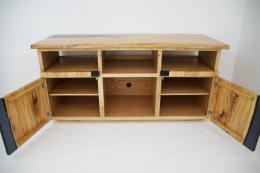 Translucent Black Epoxy & Elm Entertainment Center 11