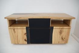 Translucent Black Epoxy & Elm Entertainment Center 1