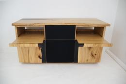 Translucent Black Epoxy & Elm Entertainment Center 3