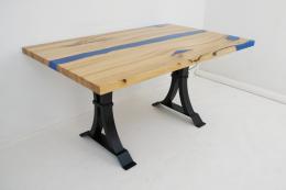 Blue Epoxy & LED Dining Table 4