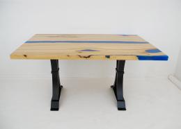 Blue Epoxy & LED Dining Table 1