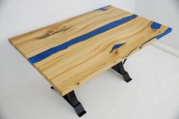 Blue Epoxy & LED Dining Table 3