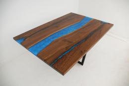 Small Walnut Dining Table With Blue Epoxy 4