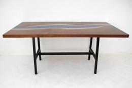 LED Lit Walnut River Table With Leif Extensions 7
