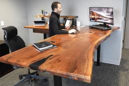 Ergonomic Adjustable Height Desk with Epoxy Resin