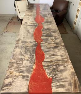 Red Epoxy River Dining Tables 6