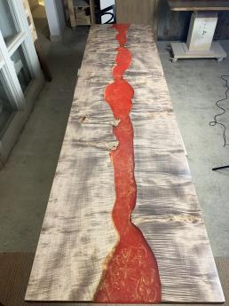 Red Epoxy River Dining Tables 9