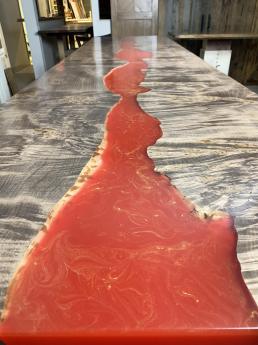 Red Epoxy River Dining Tables 10