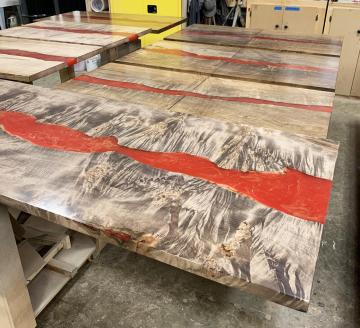 Red Epoxy River Dining Tables