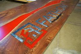CNC Logo Conference Table With Epoxy Gradient 11