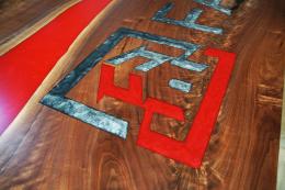 CNC Logo Conference Table With Epoxy Gradient 3