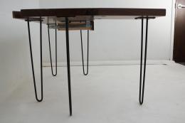 L Shaped Walnut Desk With Cup Holder and Grommet 12
