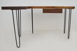 L Shaped Walnut Desk With Cup Holder and Grommet 13