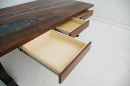 Walnut Desk With Rocks & Pencil Drawers 12