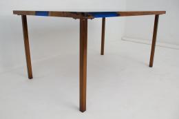 Sycamore River Table With Blue Epoxy River 3