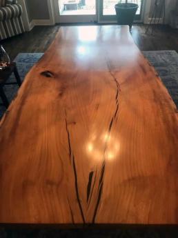 Live Edge Maple Dining Table with Black Epoxy 4