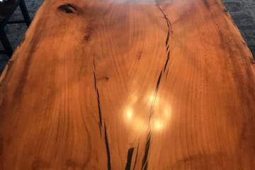 Live Edge Maple Dining Table with Black Epoxy