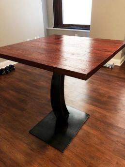 Rustic Barnwood Kitchen Table with Pedestal Base 4