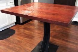 Rustic Barnwood Kitchen Table with Pedestal Base 3x2