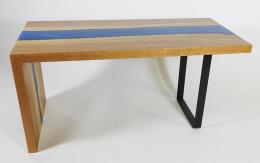 Live Edge Epoxy Waterfall Coffee Table and Bench 2
