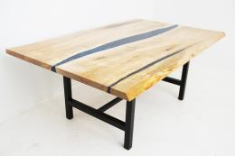 Maple Kitchen Table With Faux Live Edge