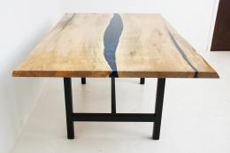 Maple Kitchen Table With Faux Live Edge 2