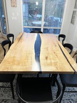 Maple Kitchen Table With Faux Live Edge 12