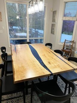 Maple Kitchen Table With Faux Live Edge 11