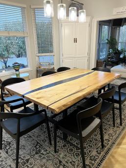 Maple Kitchen Table With Faux Live Edge 10