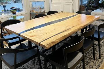 Maple Kitchen Table With Faux Live Edge