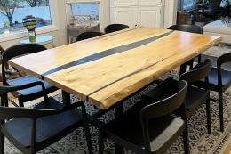 Maple Kitchen Table With Faux Live Edge 9