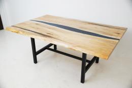 Maple Kitchen Table With Faux Live Edge 4