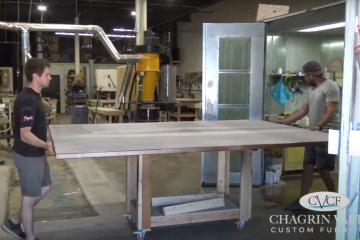 Moving Table Into Spray Booth